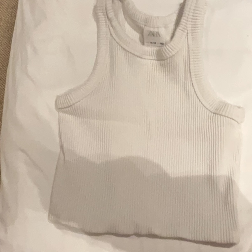 Kids Zara ribbed white tank top
